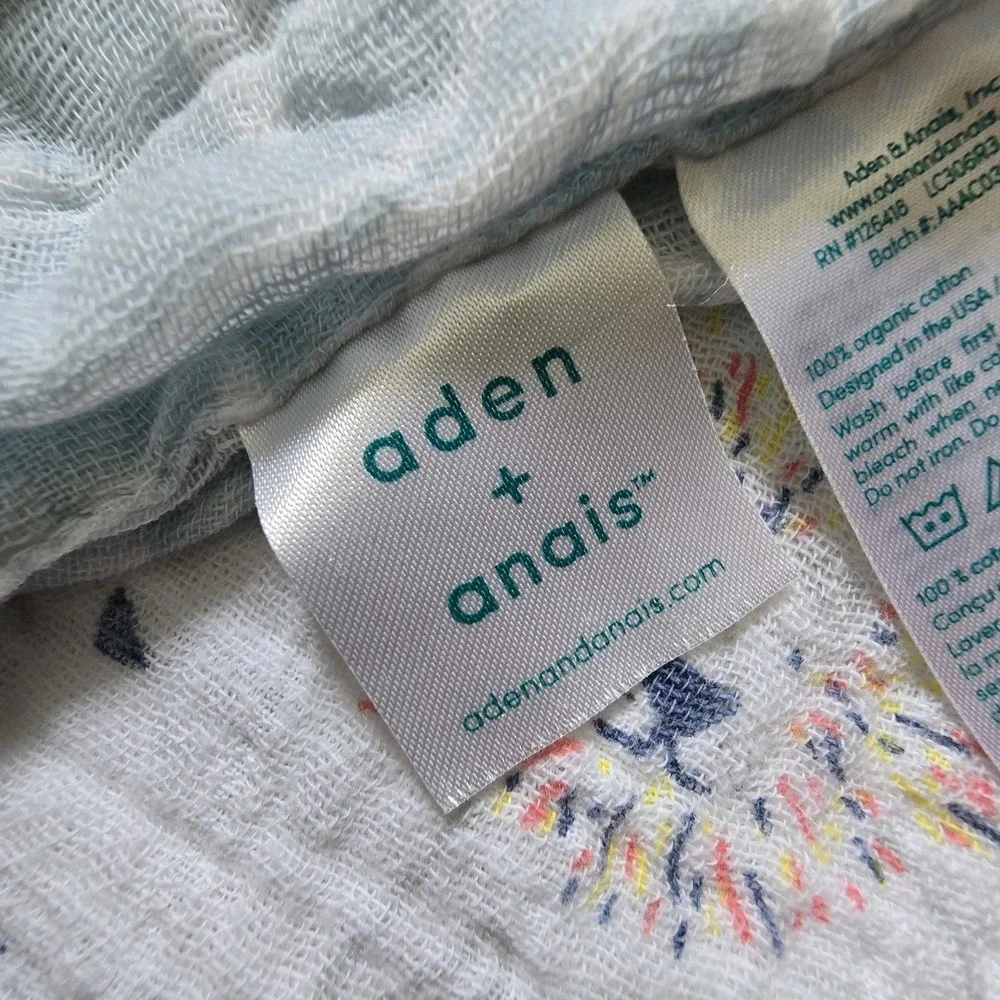 Aden + Anais Set 2 Organic Cotton Muslin‎ Baby Swaddle Blankets Natural Lions